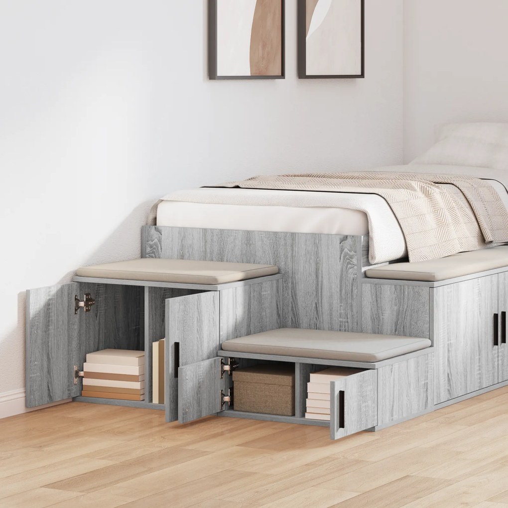 vidaXL Ντουλάπα Αποθήκης Γκρι Σοφίτα 127x41x40 εκ. Κατασκευασμένο από Ξύλο