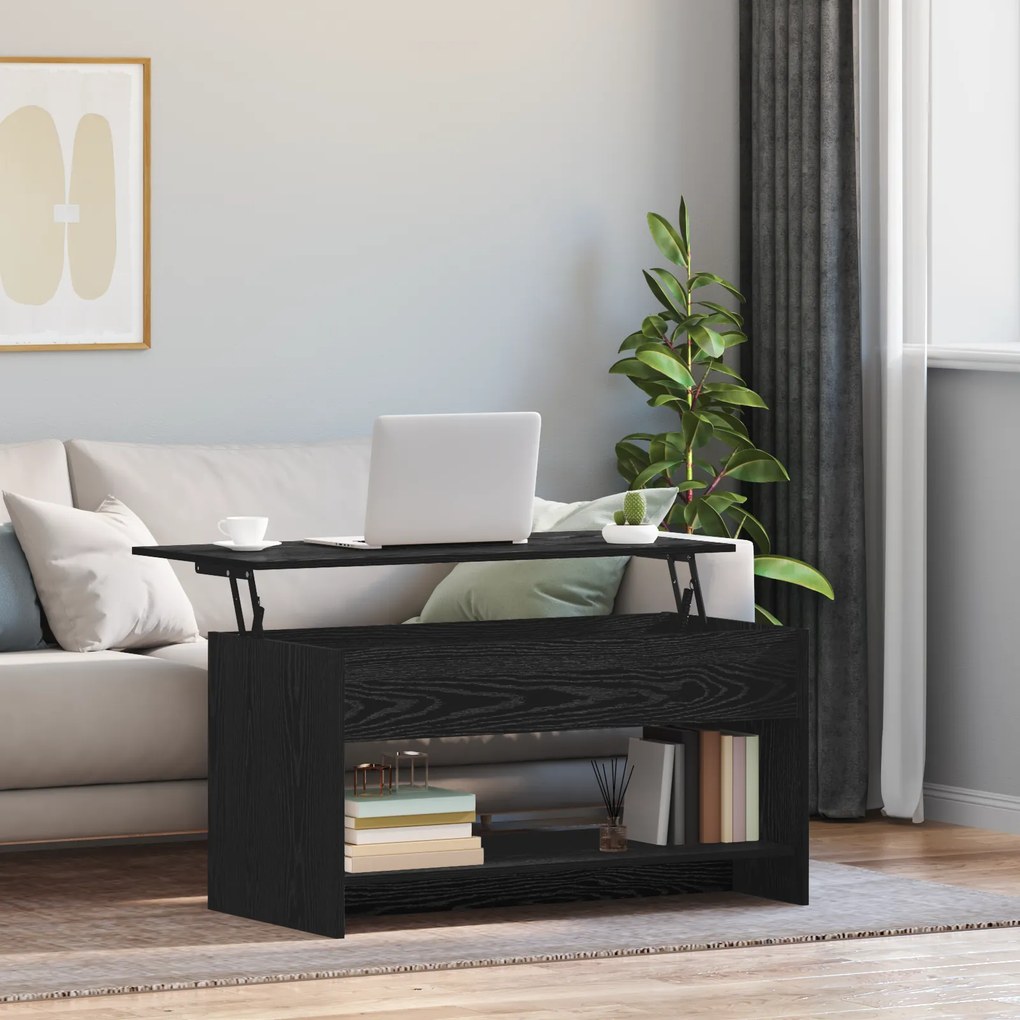 vidaXL Τραπεζάκι σαλονιού Μαύρη δρυς 102 x 50 x 52.5 cm