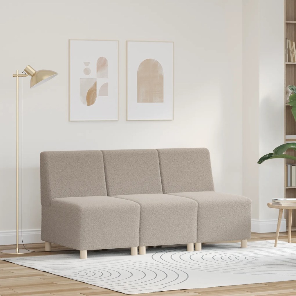 vidaXL Μοναδικός Καναπές χωρίς Χερούλια 3 pcs Ανοιχτό γκρι