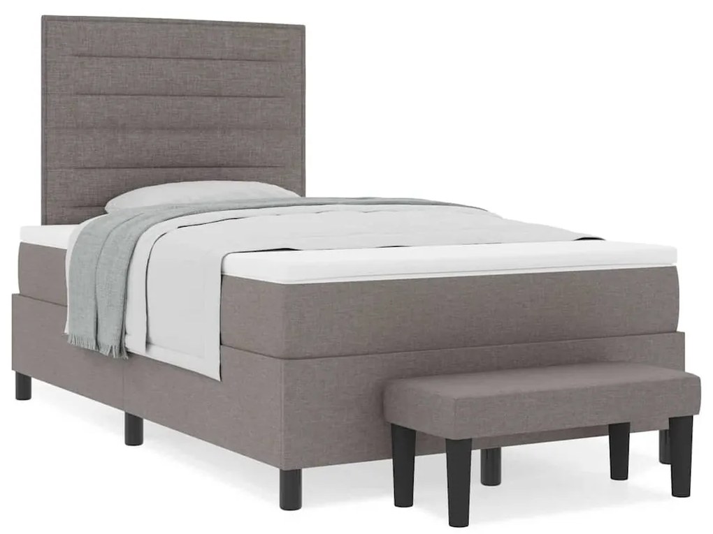 vidaXL Κρεβάτι με ελατήρια με στρώμα Taupe 120 x 200 cm ύφασμα