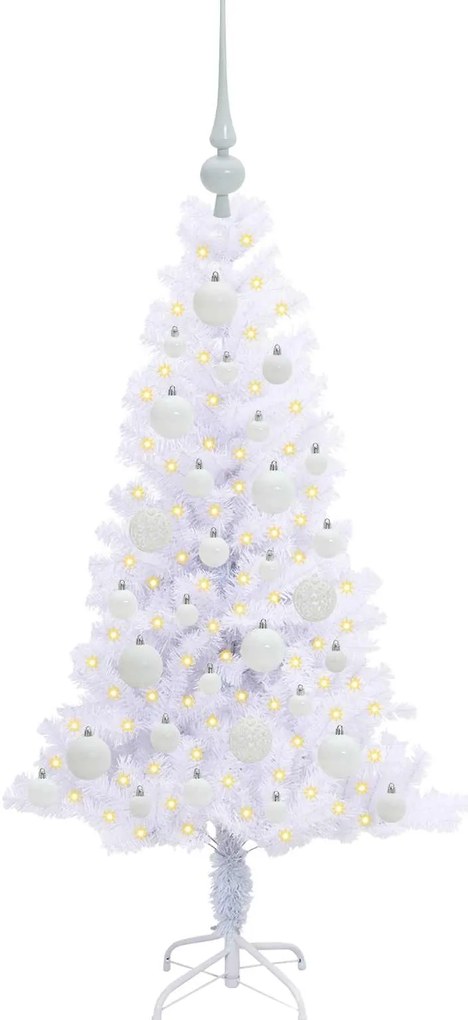 vidaXL Τεχνητό Χριστουγεννιάτικο Δέντρο Λευκό 120 cm PVC και Χάλυβας