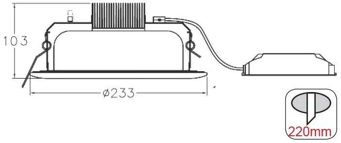 NETTO Φ/Σ ΧΩΝ. ΟΡΟΦ. 20W 2700K 44LEDs EPISTAR 1870Lm IP44 SMD5730 - LUM2027S - LUM2027S