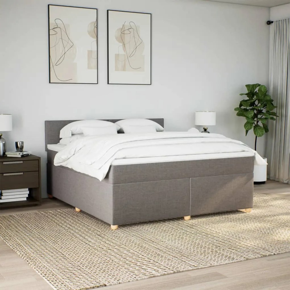 ΚΡΕΒΑΤΙ BOXSPRING ΜΕ ΣΤΡΩΜΑ TAUPE 180X200 ΕΚ. ΥΦΑΣΜΑΤΙΝΟ 3286756