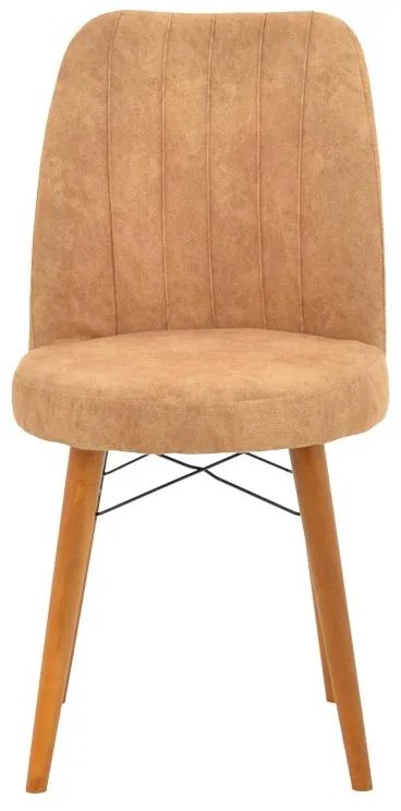 Καρέκλα Nevis I antique καφέ ύφασμα-καρυδί πόδι 4αδα 47x50x91 εκ.