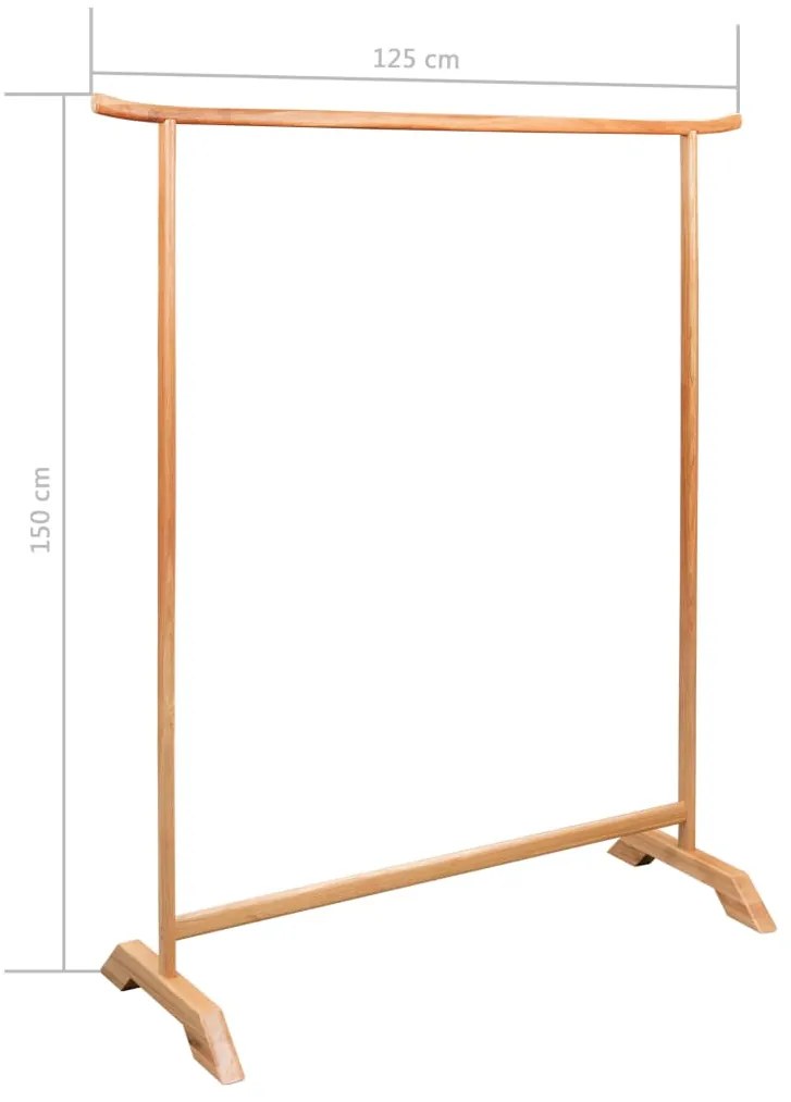 vidaXL Κρεμάστρα Ρούχων Δαπέδου 125 x 150 εκ. από Μασίφ Ξύλο Δρυός