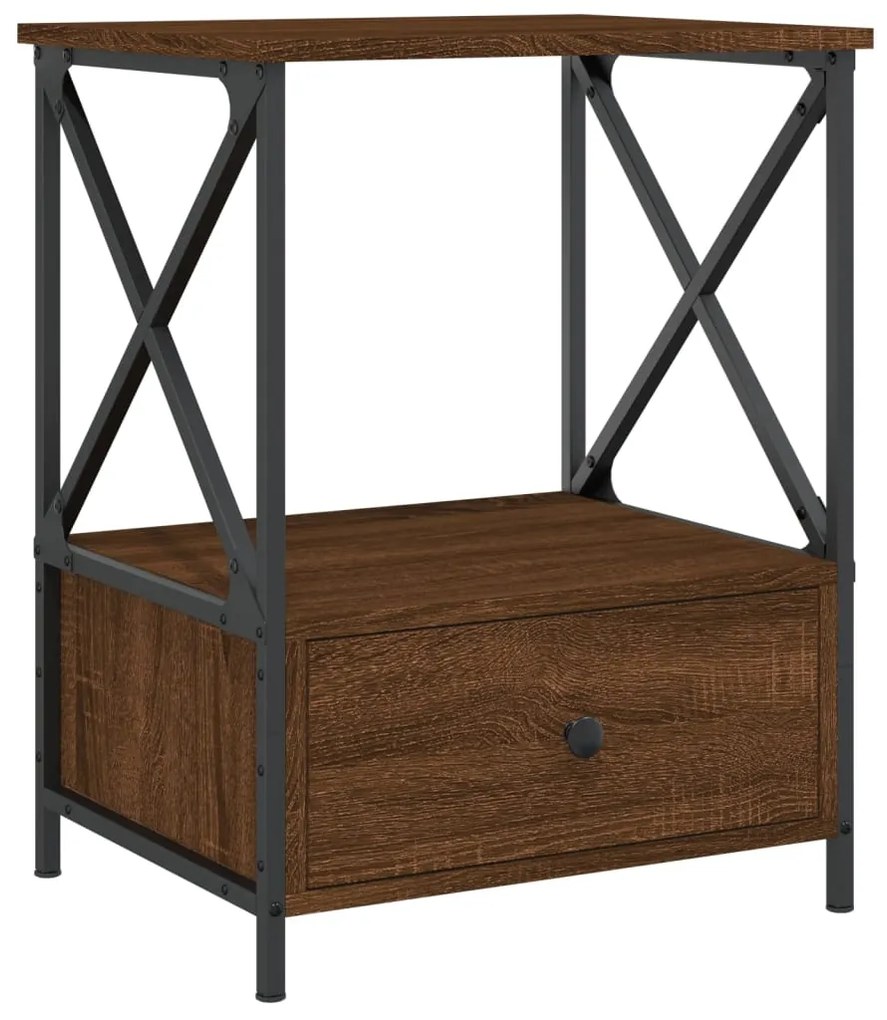 vidaXL Κομοδίνο Καφέ Δρυς 50 x 41 x 65 εκ. από Επεξεργασμένο Ξύλο