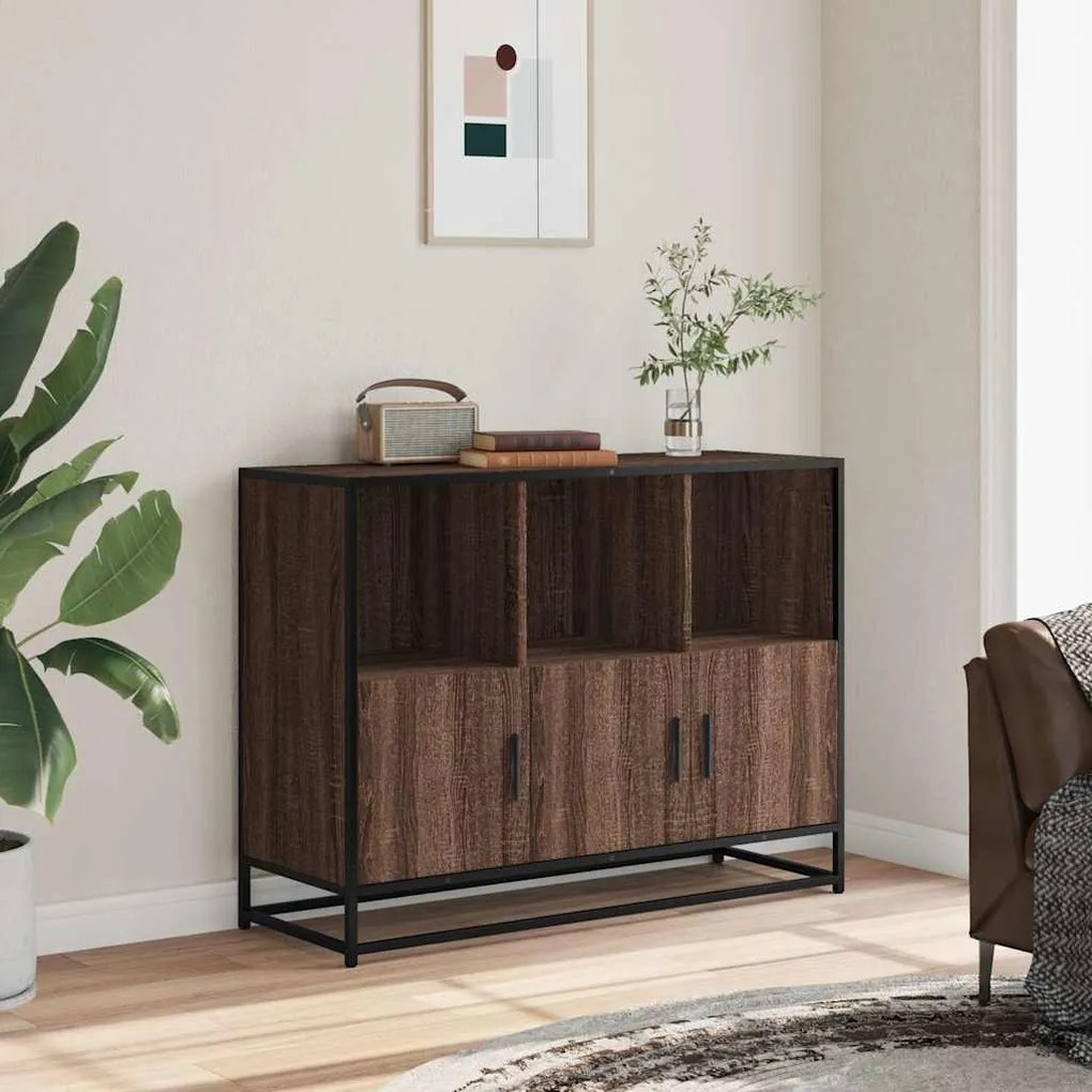 vidaXL Sideboard καφέ δρυς 100x35x76 cm Κατασκευασμένο ξύλο