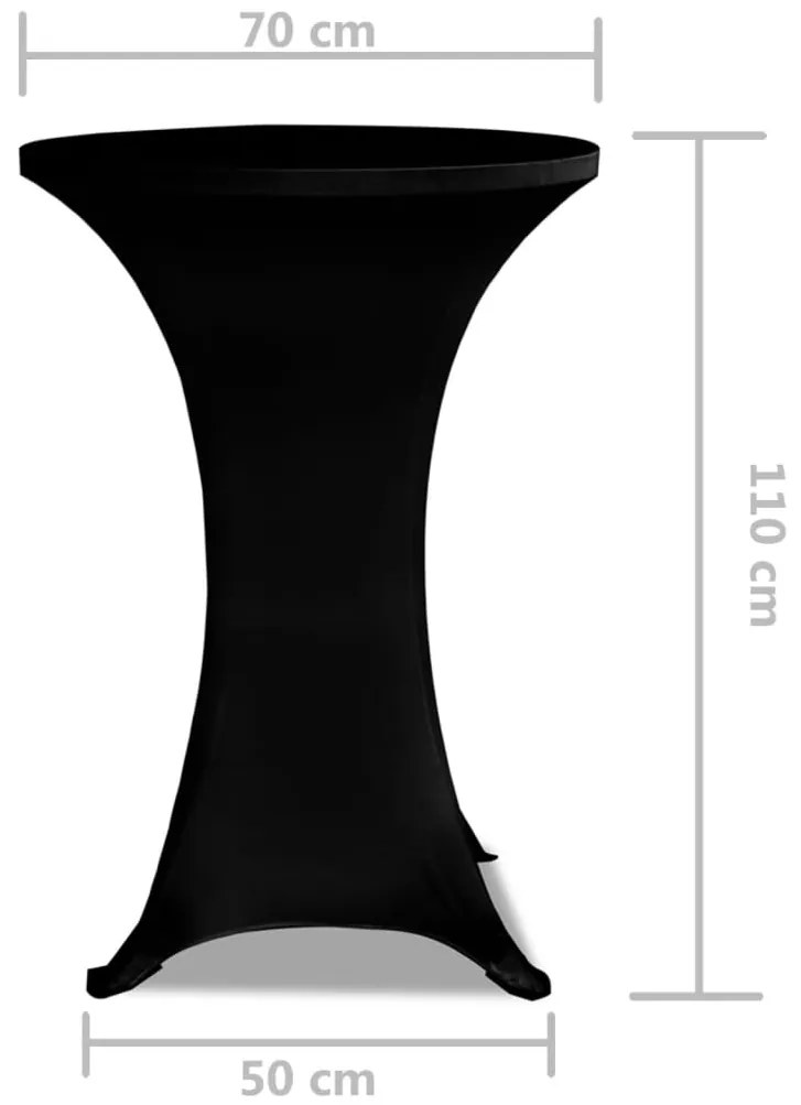 Κάλυμμα Τραπεζιού Ελαστικό 2 τεμ. Μαύρο Ø 70 εκ.