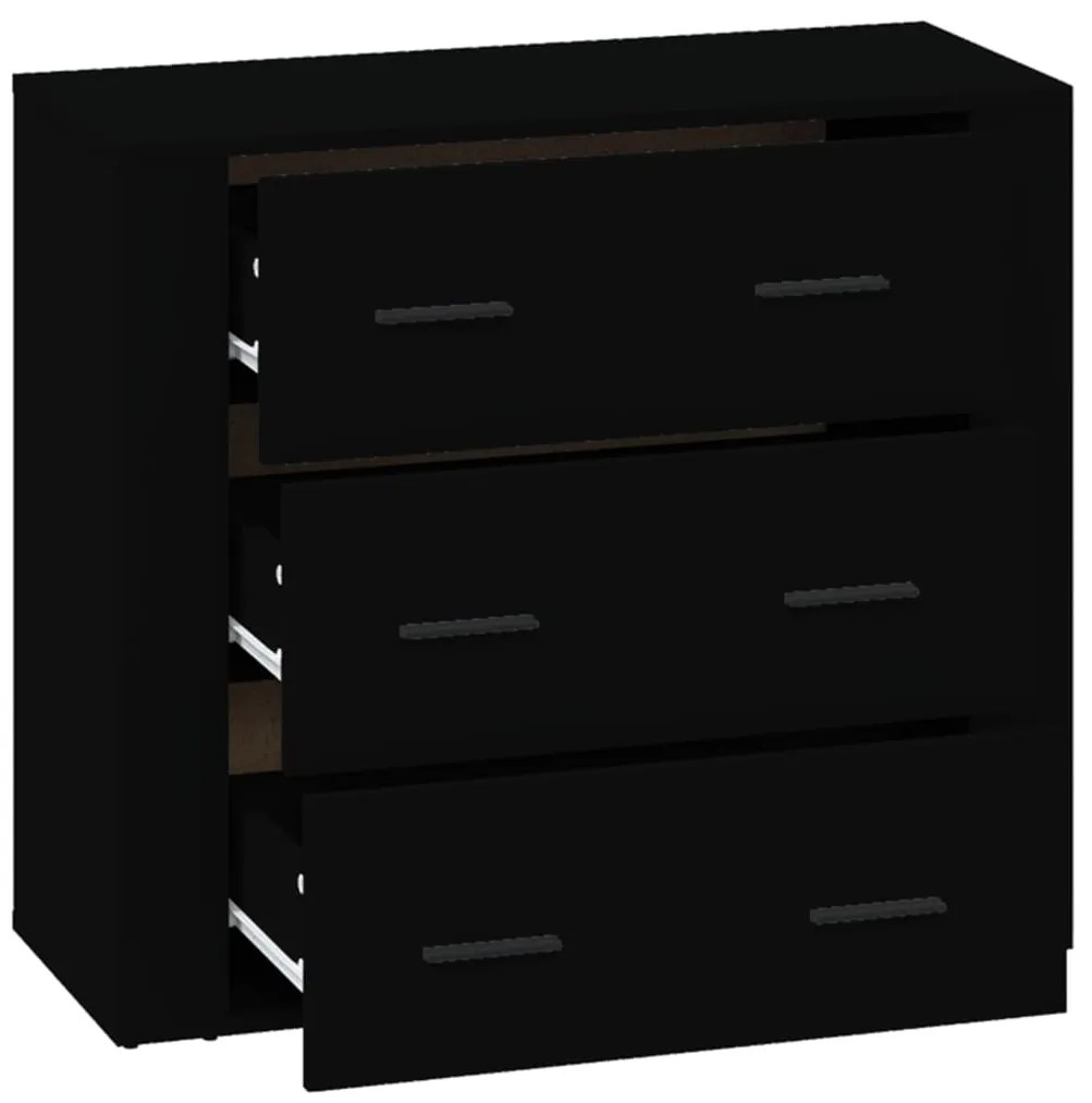 vidaXL Συρταριέρα Μαύρη 80 x 33 x 70 εκ. από Επεξεργασμένο Ξύλο