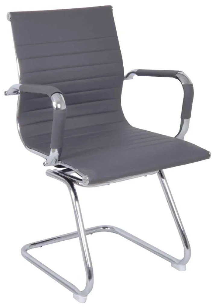 Πολυθρόνα Επισκέπτη BF3300V PU Γκρι 55x60x91cm (Σετ 2 ΤΕΜ)