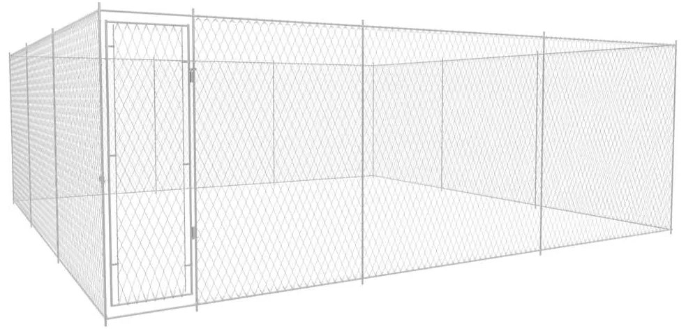 vidaXL Κλουβί Σκύλου Εξωτερικού Χώρου 570x570x185 εκ. Γαλβαν. Ατσάλι