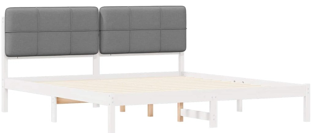 vidaXL Σκελετός Κρεβατιού με Επενδεδυμένο Κεφαλάρι Ανοιχτό γκρι