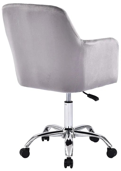 Καρέκλα γραφείου εργασίας Xever pakoworld βελούδο γκρι - Μέταλλο - 127-000033