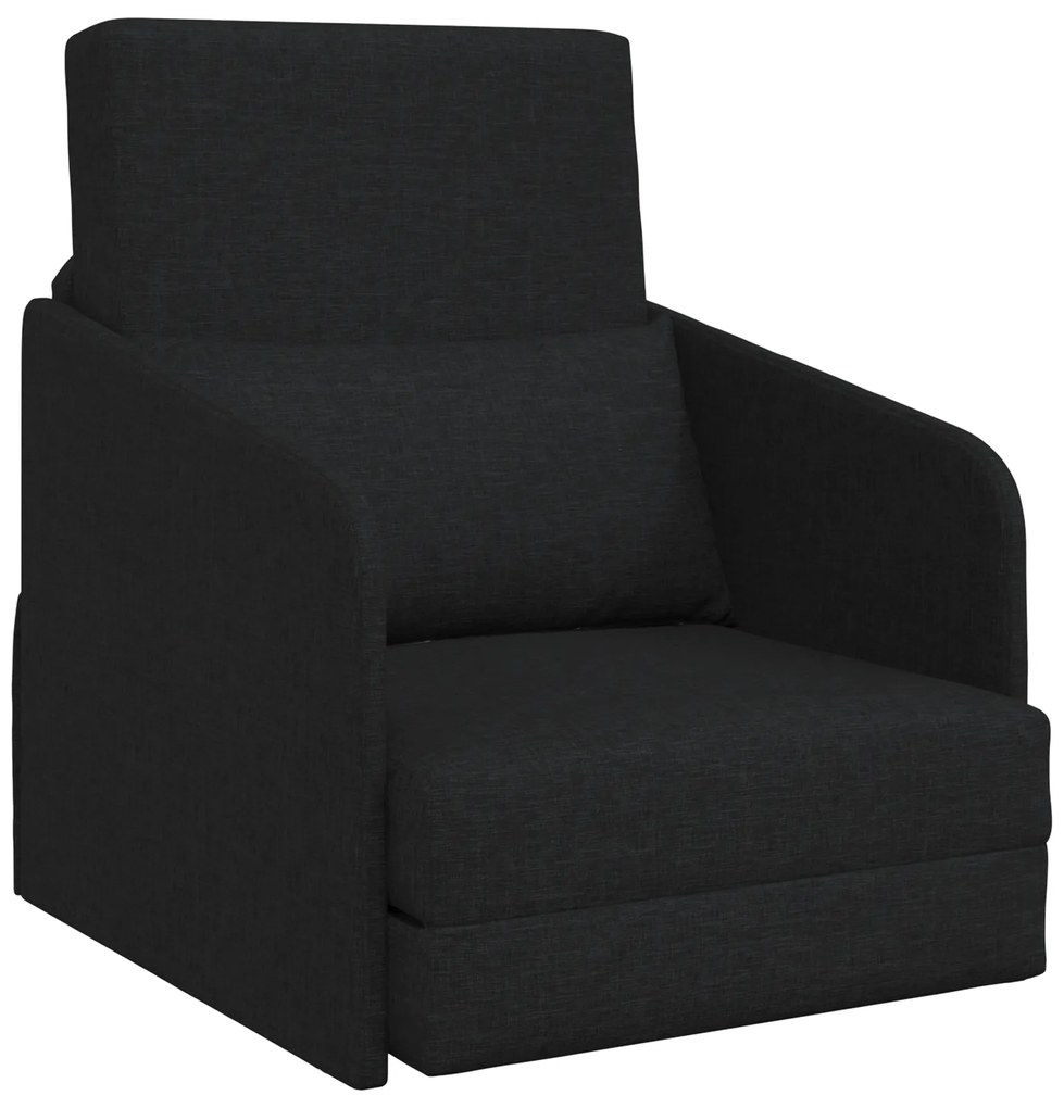 vidaXL Καναπές Κρεβάτι 2-σε-1 Μαύρος 65x80x83 εκ. Ύφασμα