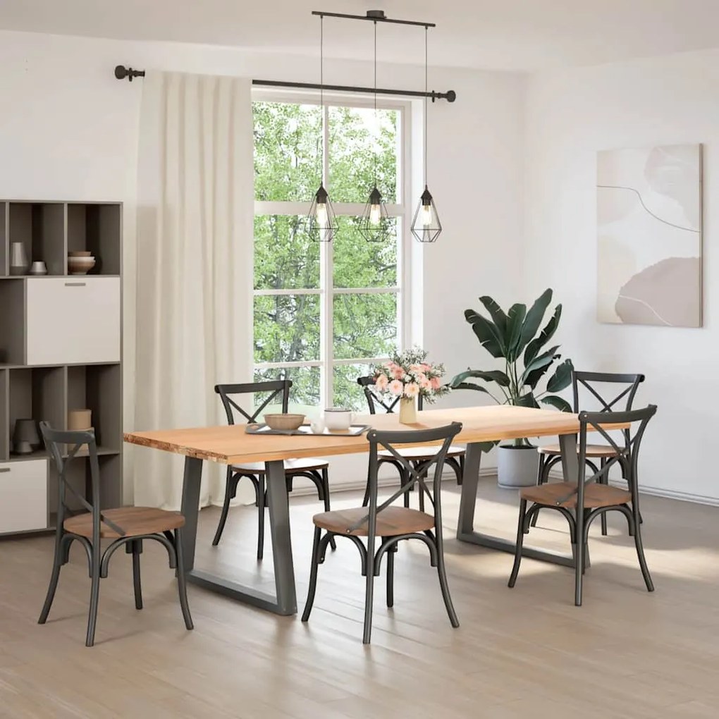 vidaXL Πόδια Τραπεζαρίας Σχήματος V 2 τεμ. Ανθρακί 100x(72-73,3) εκ. Ατσάλι