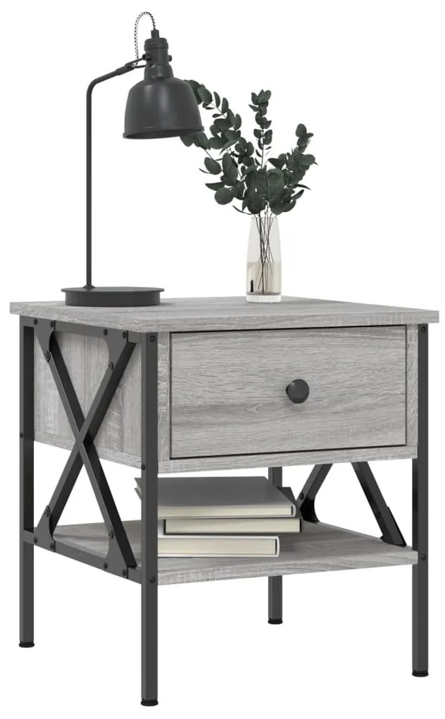 vidaXL Κομοδίνα 2 τεμ. Γκρι Sonoma 40x42x45 εκ. από Επεξεργασμένο Ξύλο