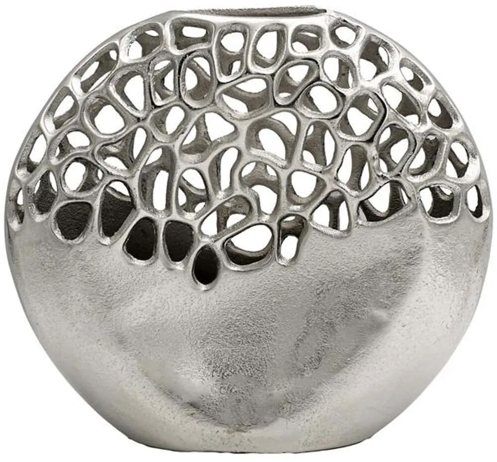 Βάζο 934-225-052 30x8x27cm Silver Αλουμίνιο