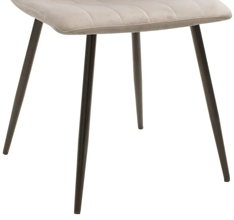 Καρέκλα Noor γκρι βελούδο-πόδι μαύρο μέταλλο 44x55x86εκ 44x55x86 εκ.