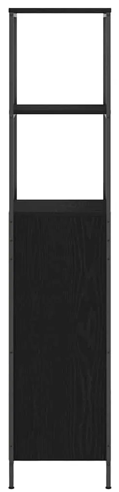 vidaXL Ντουλάπι μπάνιου με ράφια Μαύρη βελανιδιά 36x35x165 cm