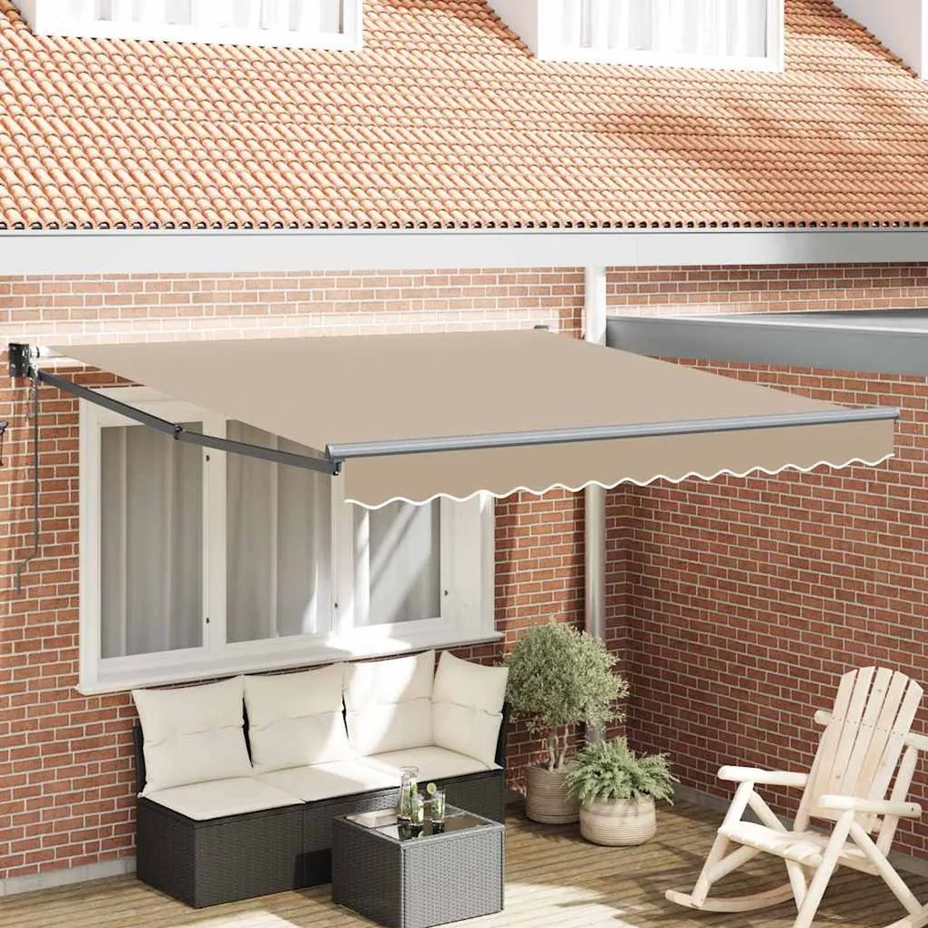 vidaXL Σκηνίτσα Αναδιπλούμενη Μπεζ 350 x 250 εκ ύφασμα