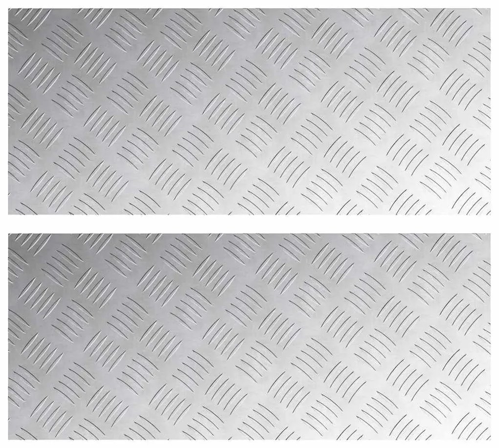 vidaXL Επιφάνειες Καρό 2 pcs Ασημί 70 x 30 cm Αλουμίνιο