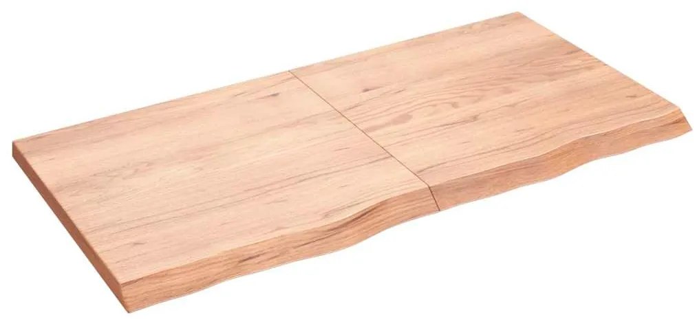 vidaXL Ράφι Τοίχου Ανοιχτό Καφέ 120x60x(2-4)εκ. Επεξ. Μασίφ Ξύλο Δρυός