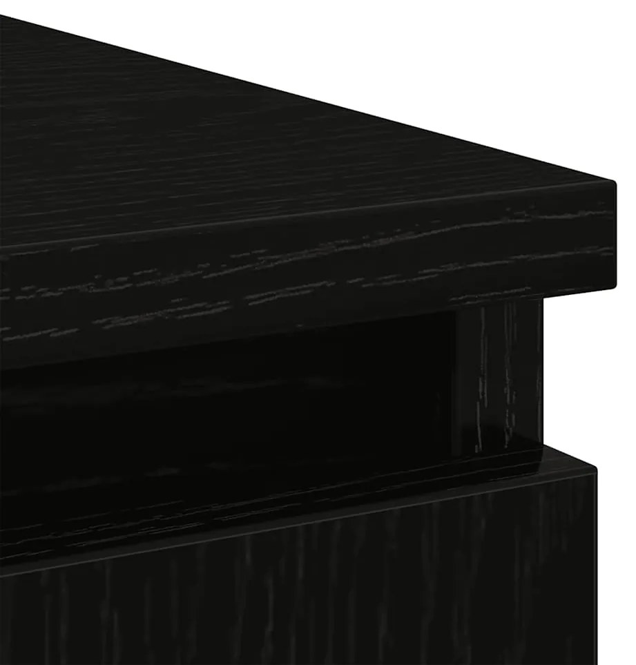 Συρταριέρα με Συρτάρια Μαύρη βελανιδιά 71x35x65 εκ. Επεξ. Ξύλο - Μαύρο
