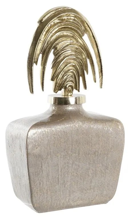 Βάζο DKD Home Decor Κρυστάλλινο Μπεζ Χρυσό Αλουμίνιο (28 x 11 x 45 cm)