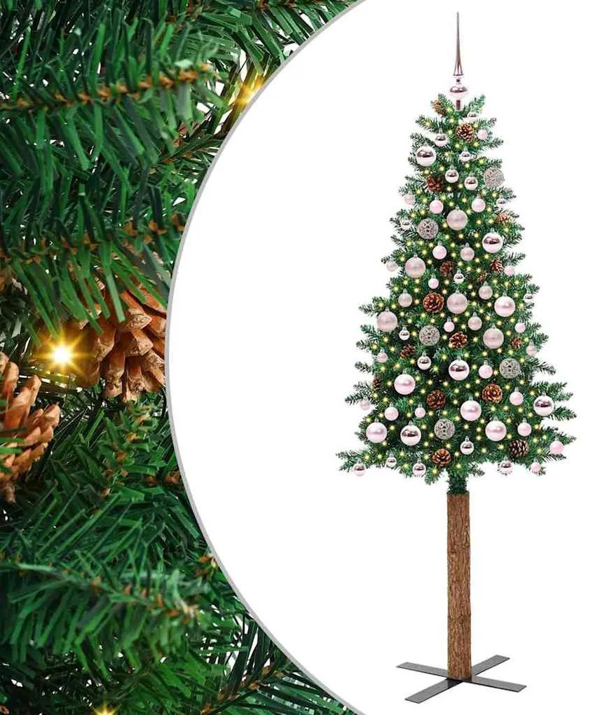vidaXL Λεπτό Χριστουγεννιάτικο Δέντρο με 300 LED Πράσινο 180 cm