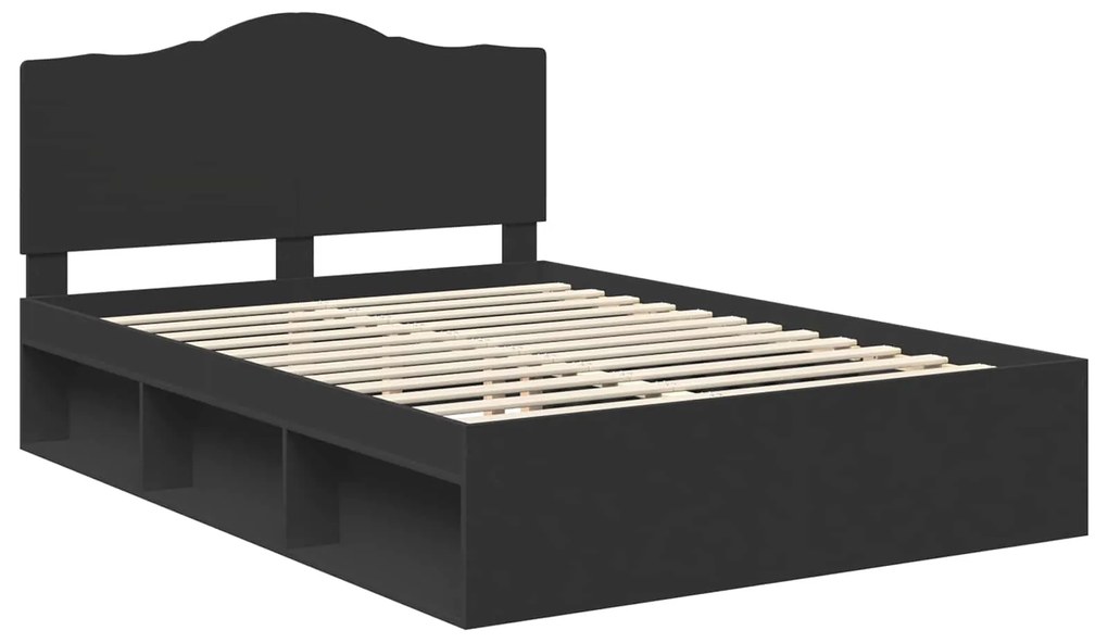 vidaXL Σκελετός Κρεβατιού Μαύρο 160 x 200 cm Στερεά ξυλεία πεύκου