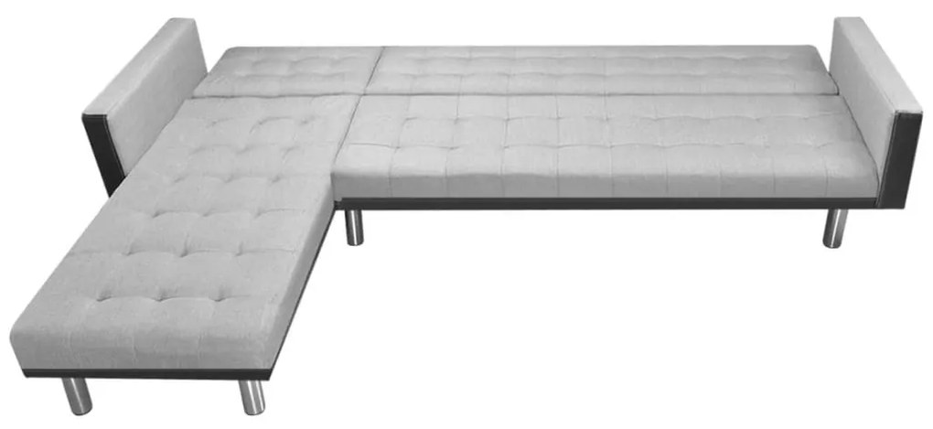 vidaXL Καναπές-Κρεβάτι Γωνιακός Μαύρος/Γκρι 218x155x69 εκ. Υφασμάτινος