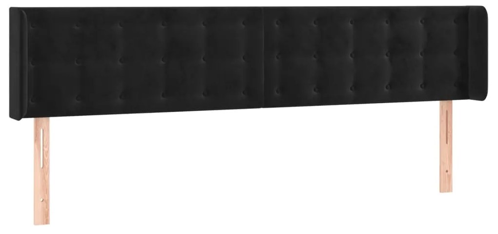 vidaXL Κεφαλάρι Κρεβατιού LED Μαύρο 163x16x78/88 εκ. Βελούδινο