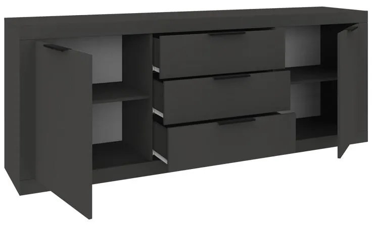 Μπουφές Doha σε ανθρακί απόχρωση 210x45x80.5εκ 210x45x80.5 εκ.