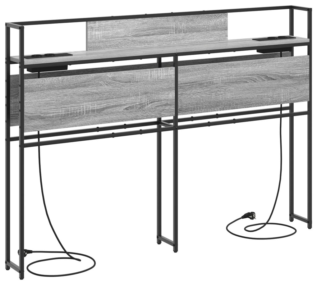 vidaXL Κεφαλάρι Αποθήκης Γκρι sonoma 160 cm Επεξεργασμένο ξύλο