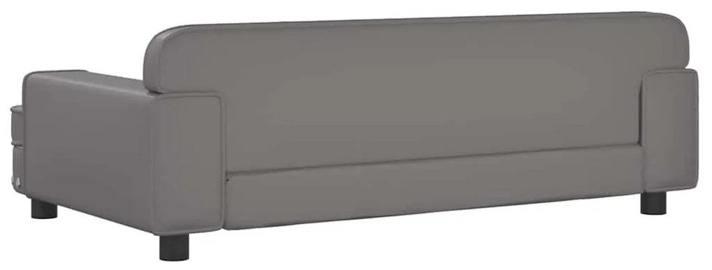 vidaXL Καναπές Παιδικός Γκρι 90 x 53 x 30 εκ. από Συνθετικό Δέρμα