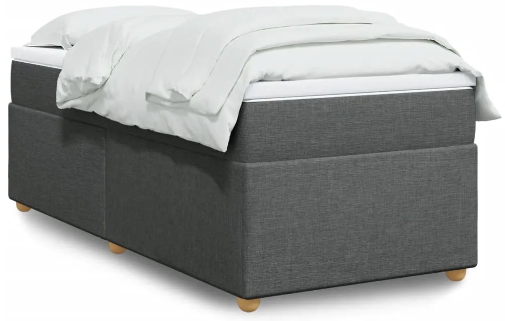 vidaXL Κρεβάτι Boxspring με Στρώμα Σκούρο Γκρι 80x200 εκ. Υφασμάτινο