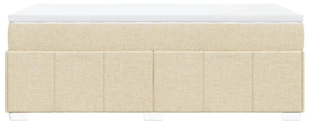 Κρεβάτι Boxspring με Στρώμα Κρεμ 80 x 200 εκ. Υφασμάτινο - Κρεμ