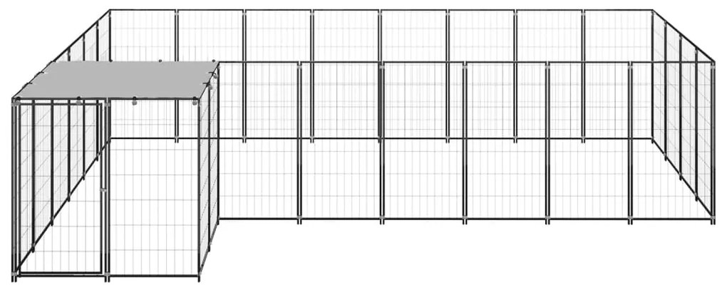 vidaXL Σπιτάκι Σκύλου Μαύρο 10,89 μ² Ατσάλινο