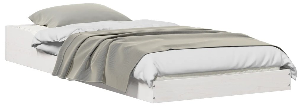 vidaXL Σκελετός Κρεβατιού Λευκό 80 x 200 cm Μασίφ ξύλο πεύκου