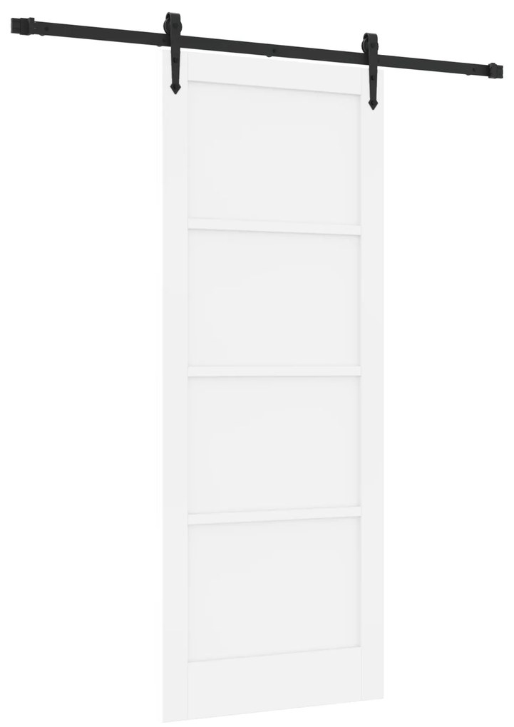 vidaXL Συρόμενη Πόρτα με Σετ Υλικών Λευκό 83x211 cm Ξύλο Πεύκου