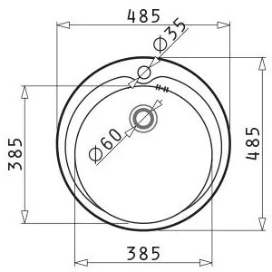 Νεροχύτης Κουζίνας Ανοξείδωτος Pyramis KIBA  1B 48.5x48.5x17 εκ.