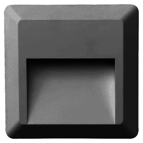 LED WALL SQUARE LUMINAIRE DARK GREY 230V AC IP65 2W 3000K 100LM RA80 ACA SLIM52NDG