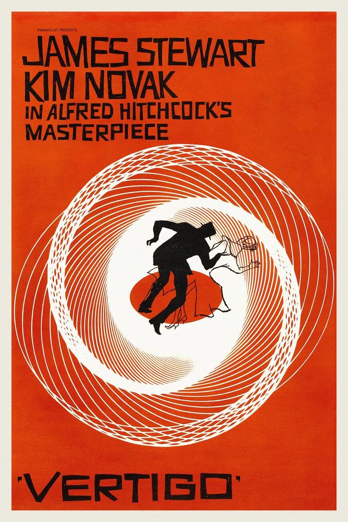 Εκτύπωση έργου τέχνης Vertigo, Alfred Hitchcock (Vintage Cinema / Retro Movie Theatre Poster / Iconic Film Advert), (26.7 x 40 cm)