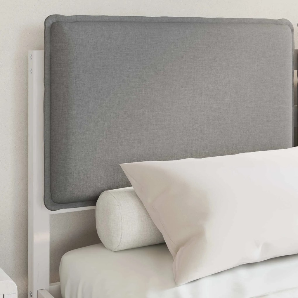 vidaXL Σκελετός Κρεβατιού με Επενδεδυμένο Κεφαλάρι Ανοιχτό γκρι