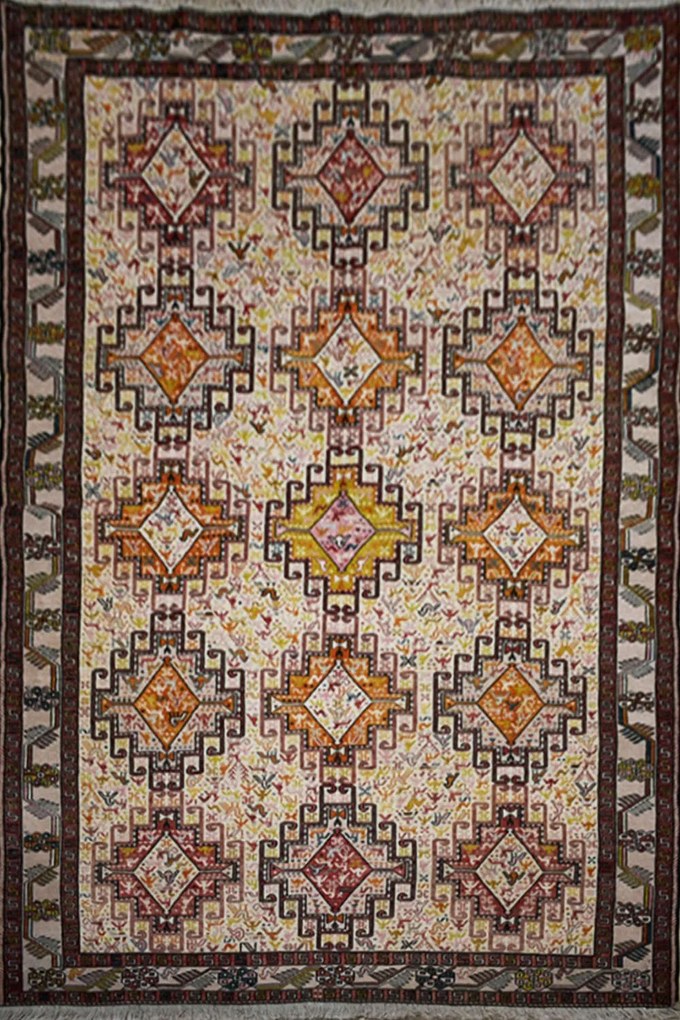 Χαλί Μετάξι Mansoor Beige-Multi 120X195 120X195cm