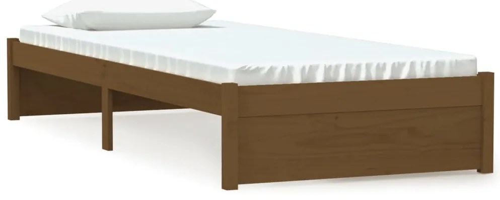 vidaXL Πλαίσιο Κρεβατιού Μελί 75x190 εκ. Ξύλο Πεύκου Small Single