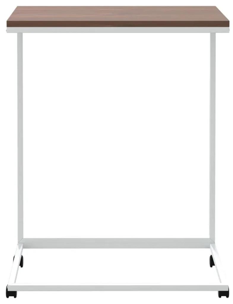 Βοηθητικό Τραπέζι με Ρόδες Λευκό 55 x 35 x 70 εκ. Επεξ. Ξύλο - Λευκό