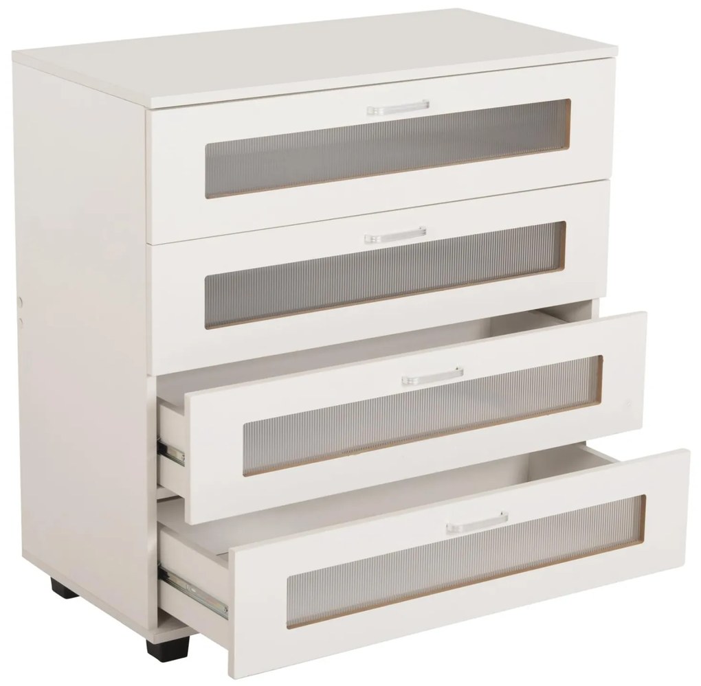 Συρταριέρα THORGAN C9880.03 με 4 Συρτάρια Λευκό 80x40x83Y εκ. 80x40x83 εκ.
