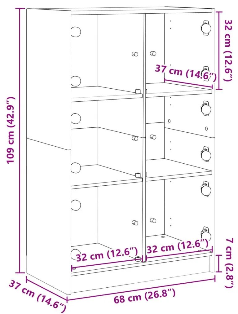 Ντουλάπι με Πόρτες 68x37x109 εκ. από Επεξεργασμένο Ξύλο - Καφέ