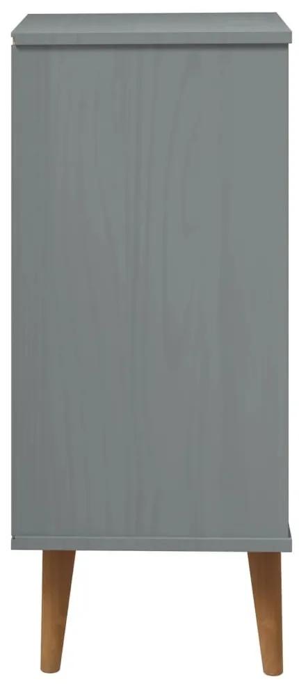 Συρταριέρα MOLDE Γκρι 40 x 35 x 82 εκ. από Μασίφ Ξύλο Πεύκου - Γκρι